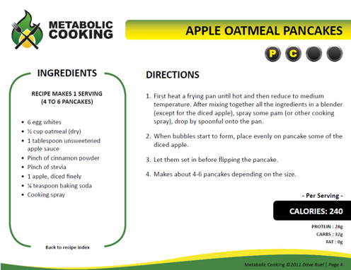 metabolic cooking apple pancakes recipe